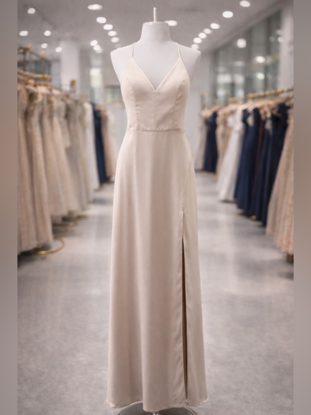 Sequin Hearts Blush Satin Maxi Dress – Size 11 (Junior)